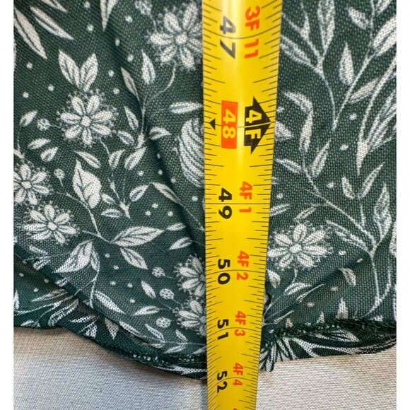 Harlow & Rose Womens High Low Maxi Dress XL Green White Floral Print Coastal - Picture 9 of 16